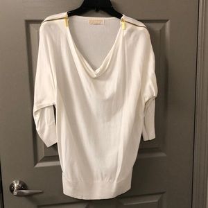 Michael Kors zippered shoulder light sweater